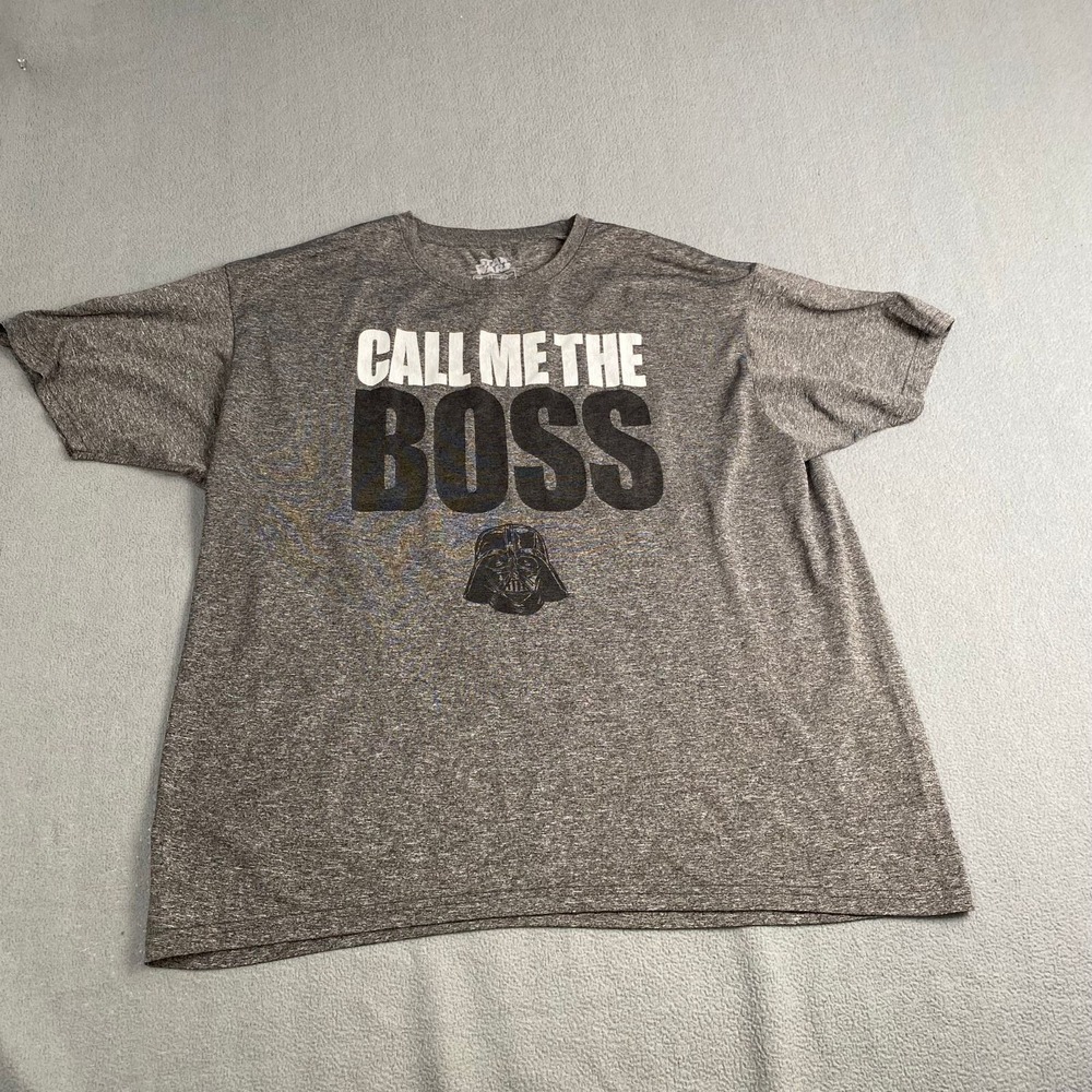 Star Wars Men's size 2X ‎ T-Shirt Darth Vader Call Me The Boss Gray Short Sleeve